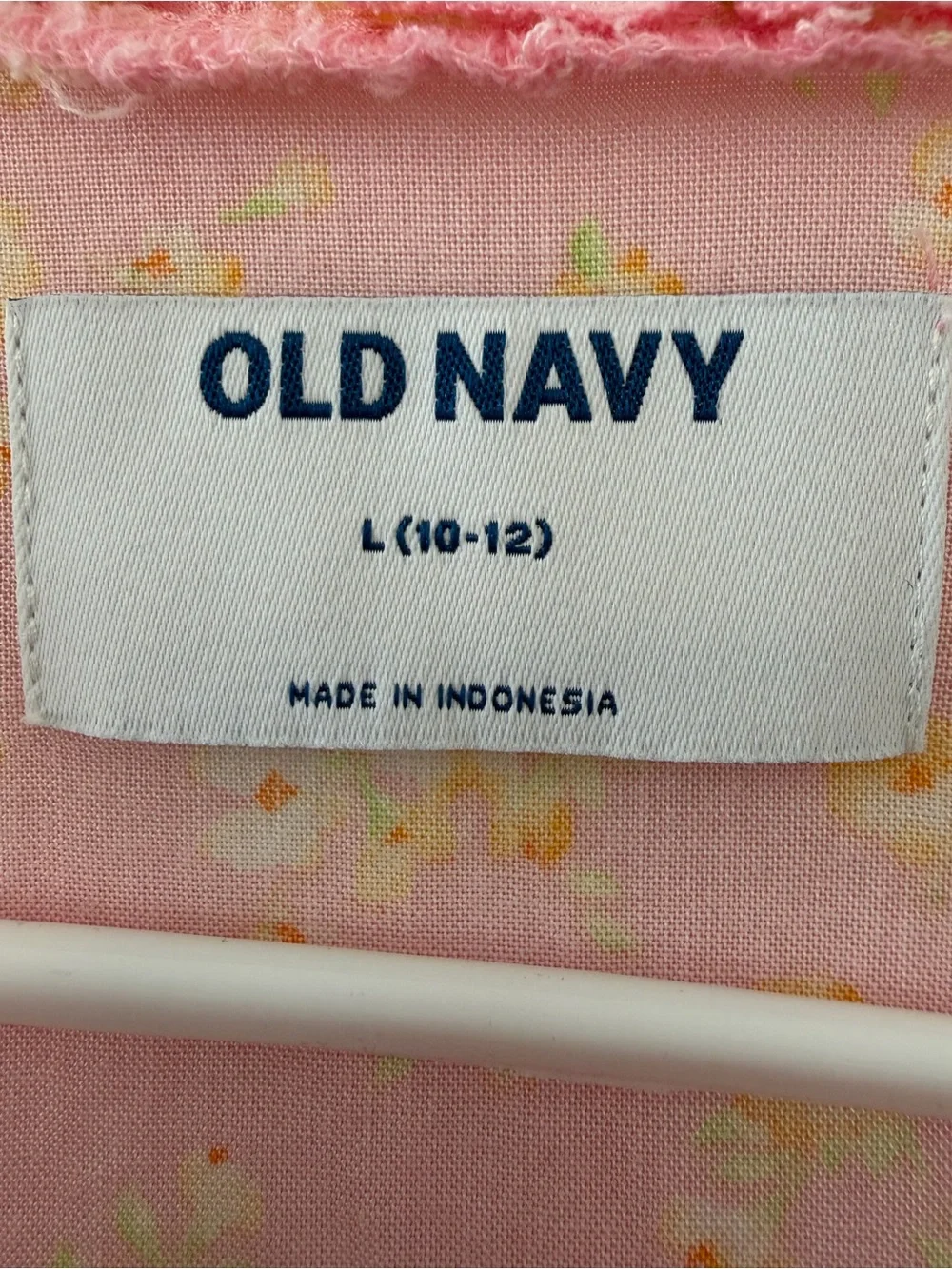 Girls Old Navy Pink Floral Girls' Button-Front Dress (L 10-12)